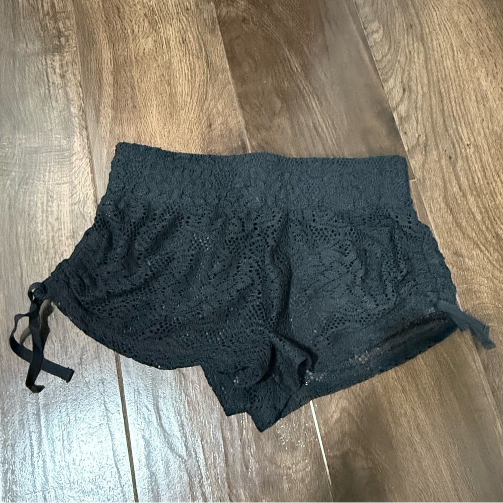 Black Lace Crochet Shorts